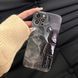 Чехол для iPhone 14 Pro Bearbrick мраморный Черный