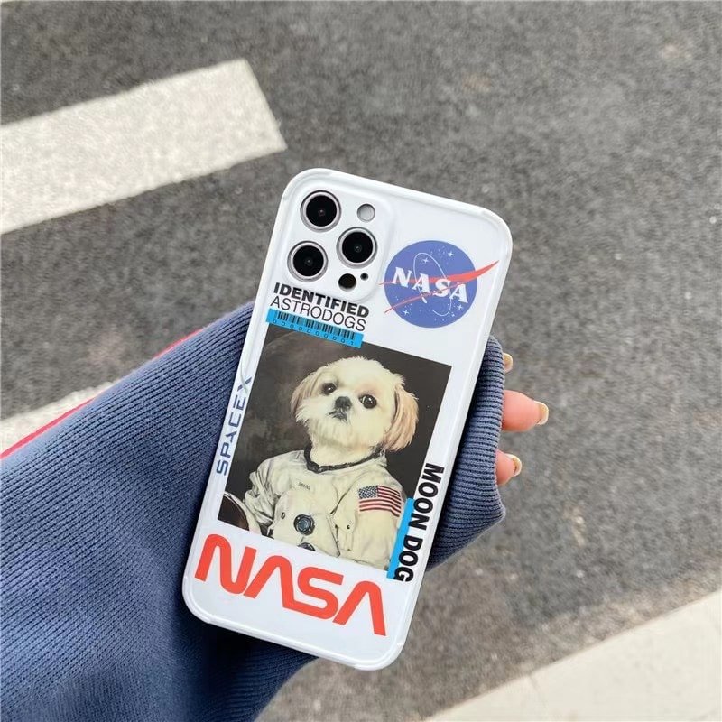 Белый чехол NASA "Лунный пес" для iPhone 12 Mini