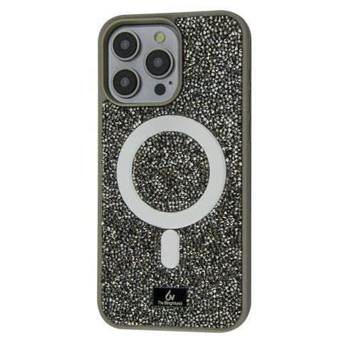 Чехол для iPhone 15 Pro Bling World Rock Diamond with MagSafe Gray
