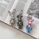 Блискучий брелок (ключниця) Bearbrick ведмедик зі сплаву Сріблястий