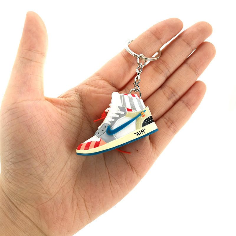 Брелок (ключниця) Air Jordan 3D міні-кроссовки Червоно-білий, 1 пара