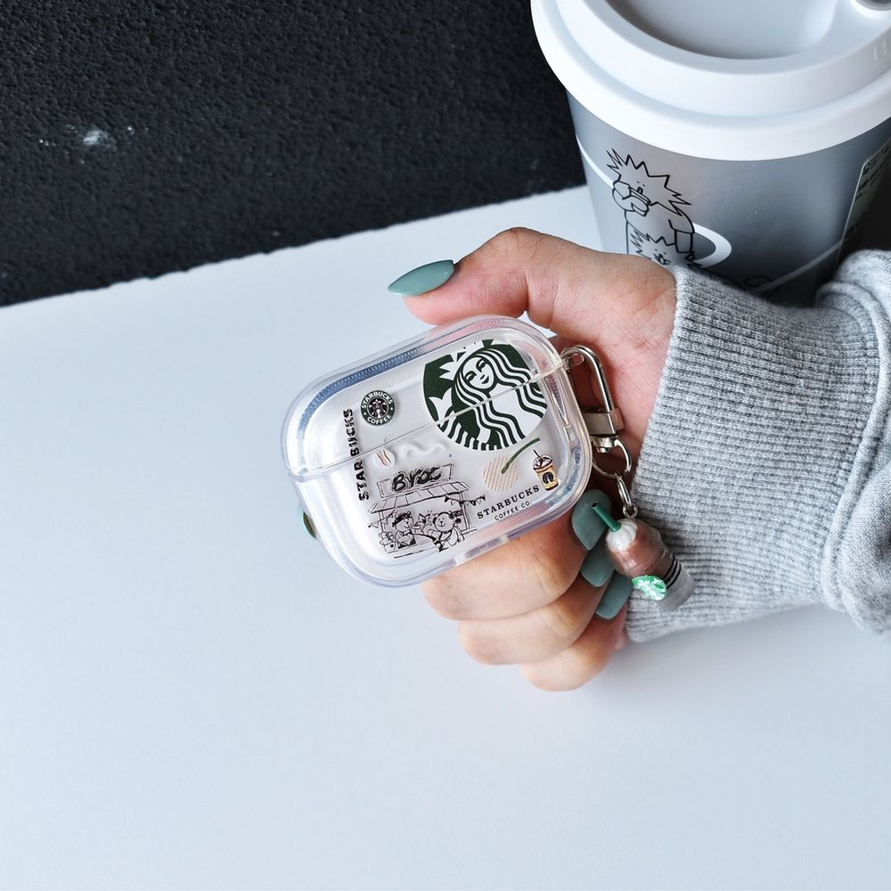 Чохол для Apple Airpods Pro Graffiti Starbucks Прозорий