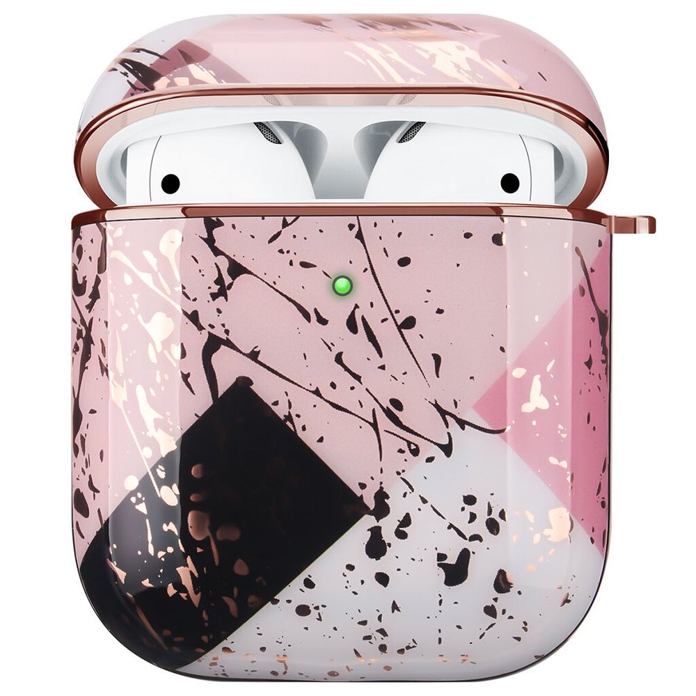 Дизайнерский мраморный чехол лилового цвета для Apple AirPods 1/2