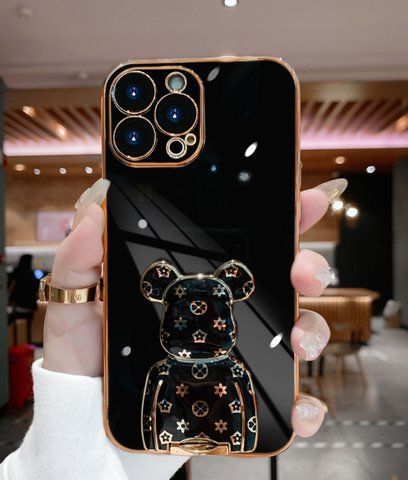 Чохол для iPhone 11 Pro Max Bearbrick Kaws з кронштейном Чорний