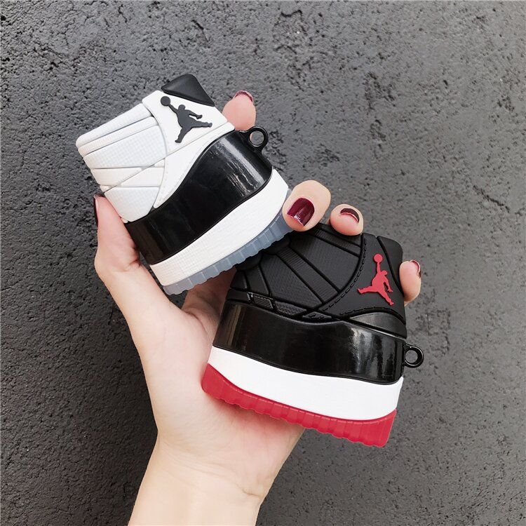Черный силиконовый чехол "Кроссовок Air Jordan" для Apple Airpods 1/2