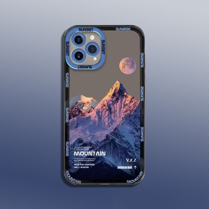Чохол для iPhone 11 Pro Max Snowy Mountains із захистом камери Прозоро-синій