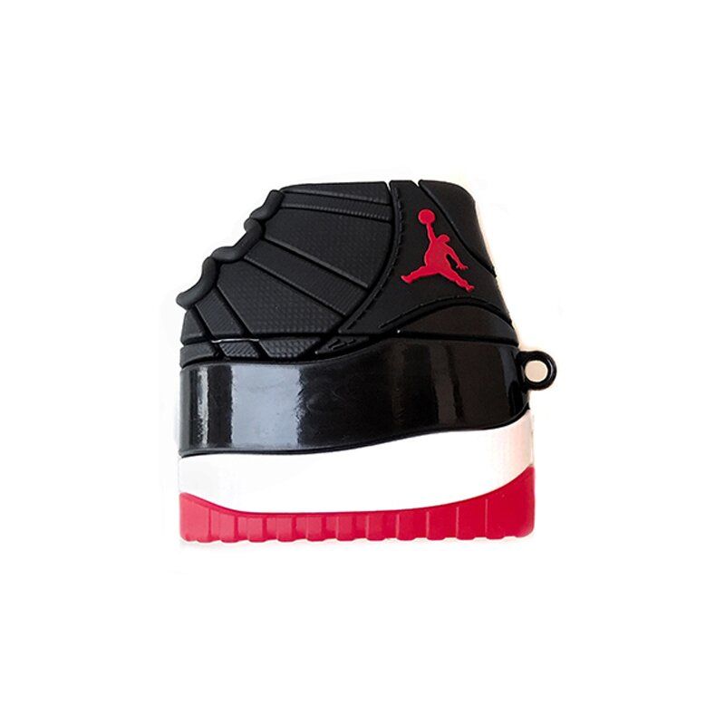 Черный силиконовый чехол "Кроссовок Air Jordan" для Apple Airpods 1/2