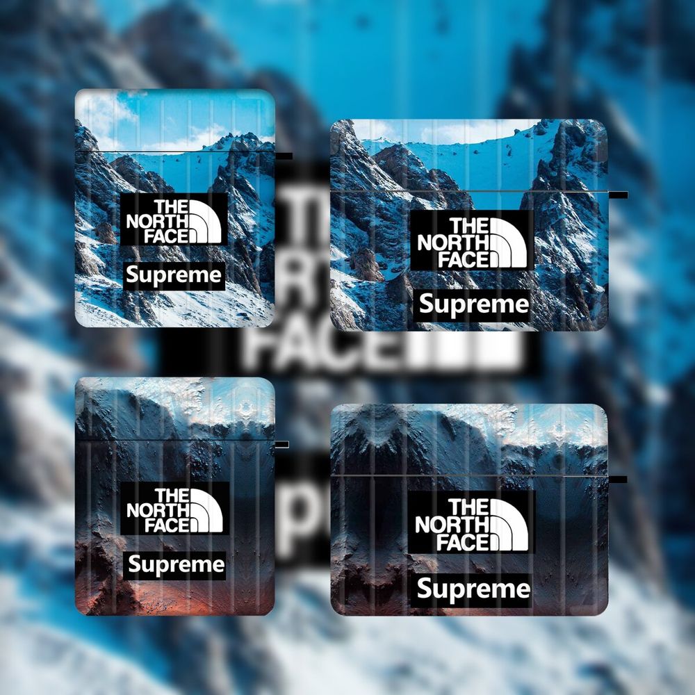 Чехол Supreme The North Face "Лава у горы" для Apple Airpods Pro