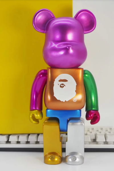 Фигурка BAPE Bearbrick Plating Многоцветный мишка 400%, 28 см