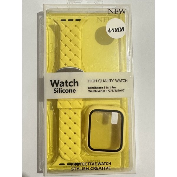 Ремінець + чохол для Apple Watch 44 мм Плетіння Silicone Yellow