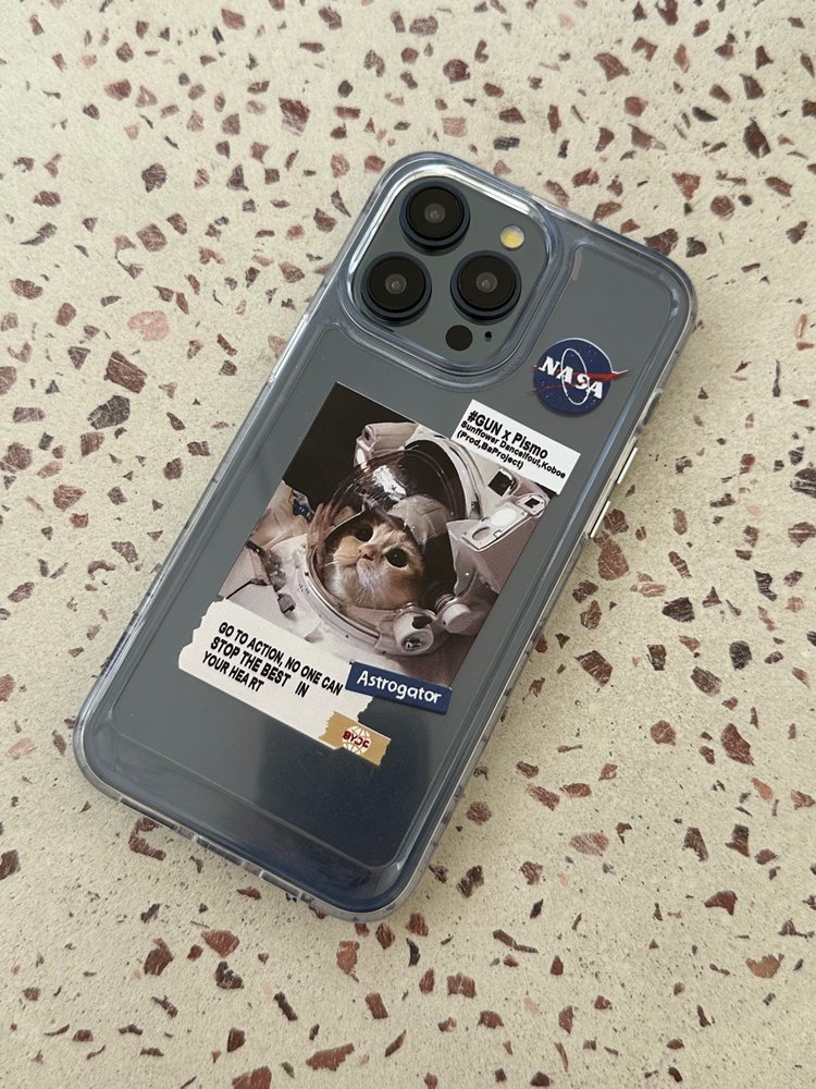 Чехол для iPhone 13 Astronaut Cat NASA Прозрачный