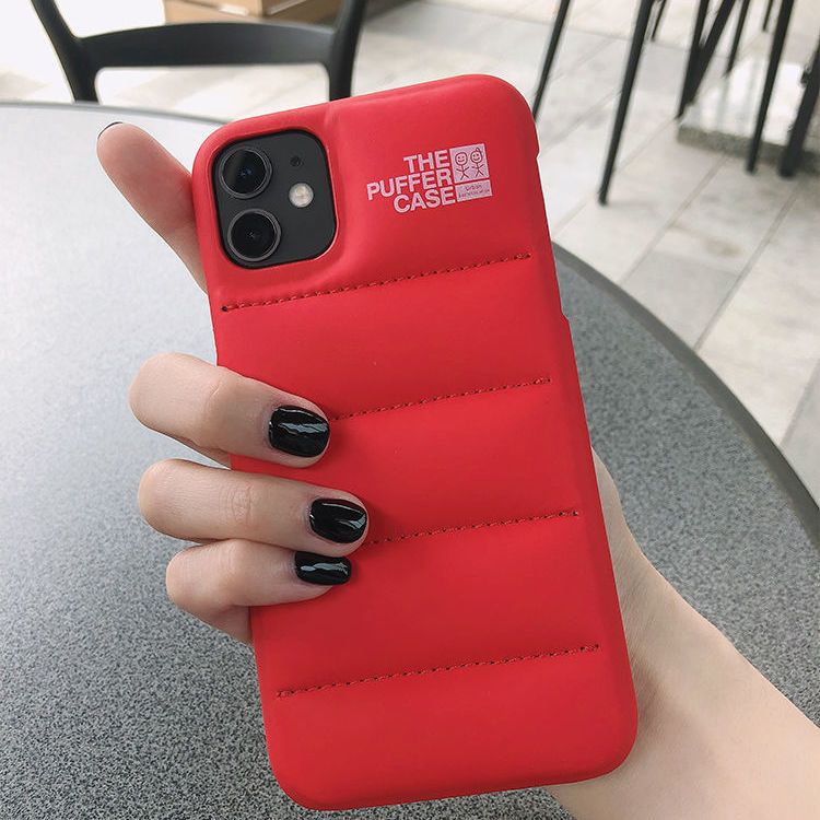 Красный пуферний чехол-пуховик для iPhone 11