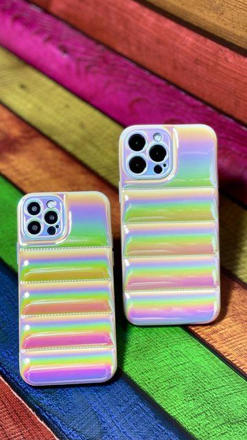 Чехол-пуховик Puffer для iPhone XS Max голографический Белый