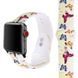 Силиконовый белый ремешок "Бабочки" для Apple Watch 41 / 40 / SE 40 / 38 мм