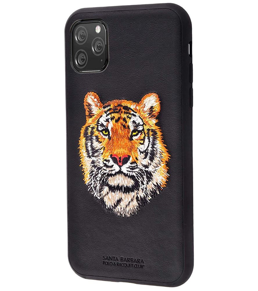 Чехол Santa Barbara Polo с вышивкой "Тигр" Savanna для iPhone 13 Pro из кожи