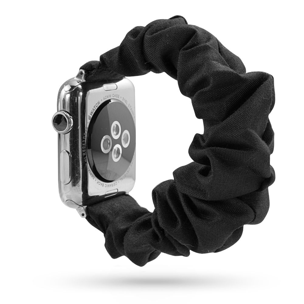 Ремешок темно-серый для Apple Watch 42-45 мм (Series 6/5/4/3/2) + резинка для волос