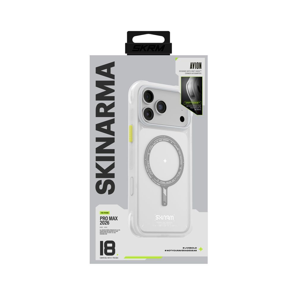 Чехол для iPhone 18 Pro Max Skinarma Avion (2026) (Mag-Charge + Drift-Node&trade; Bumper) Frost