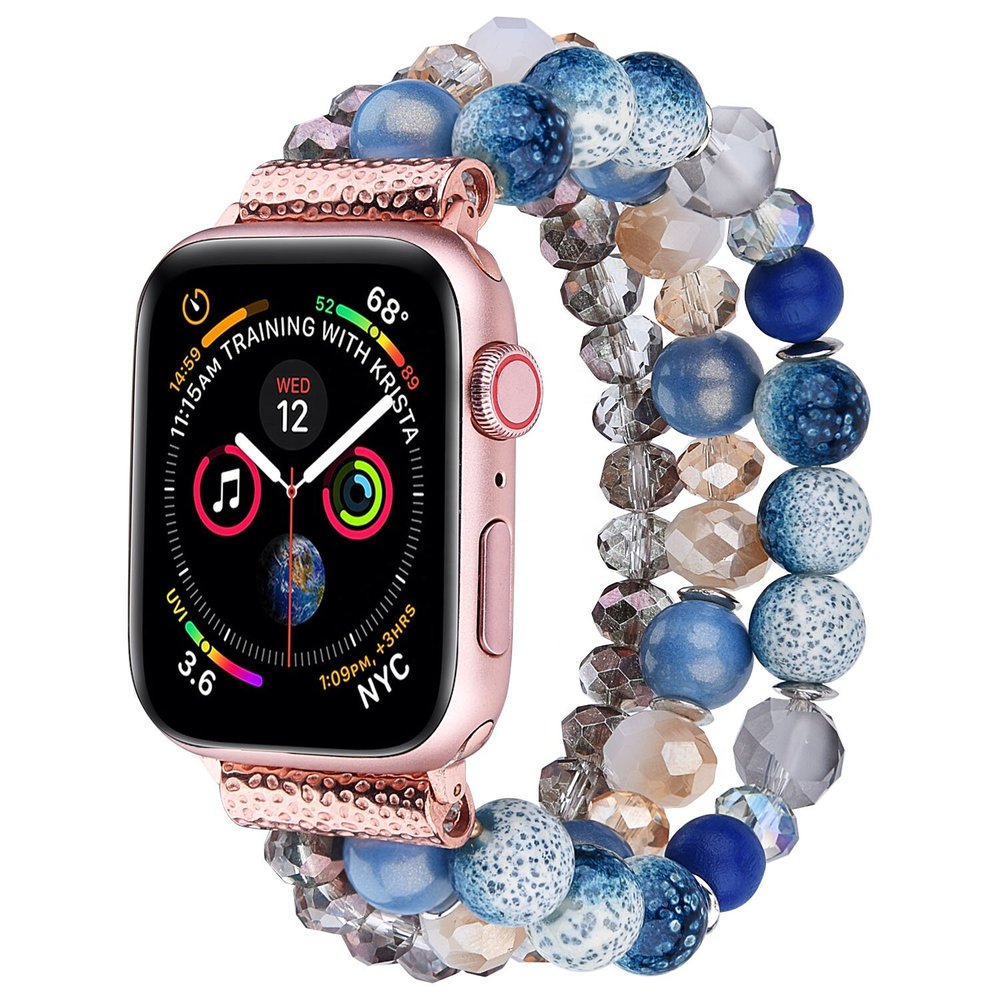 Ремінець з коричнево-синіх перлів "Світанок" для Apple Watch 38-41 мм (Series 6/5/4/3/2)