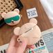 3D Чохол "Медведик Starbucks" в рожевих окулярах для Apple Airpods Pro + брелок